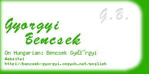 gyorgyi bencsek business card